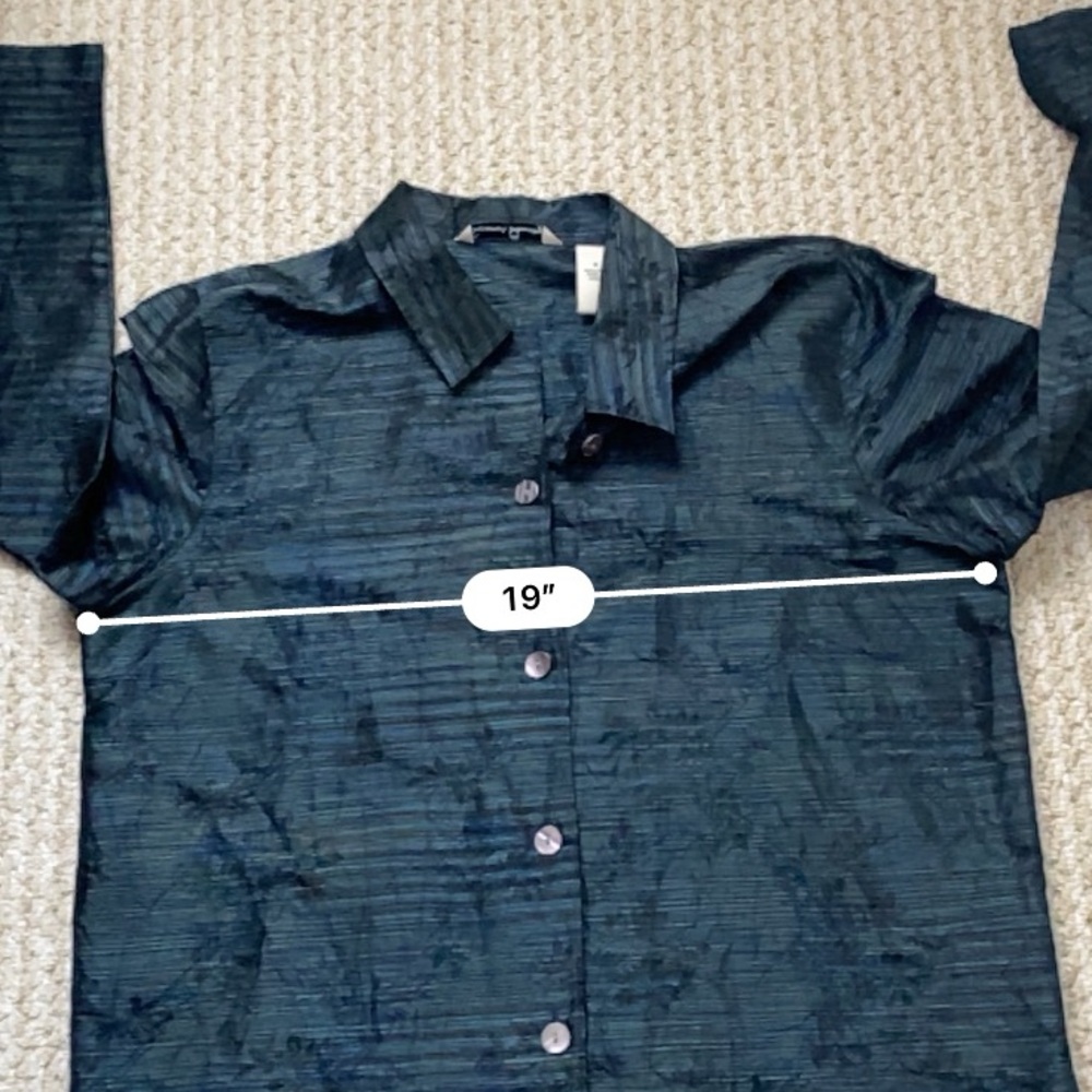 FRENCH LAUNDRY | 100% Silk Blouse Button-down Size Medium - Picture 12 of 13